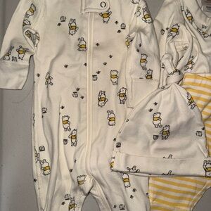 Adorable White and Yellow Baby Onesie Set